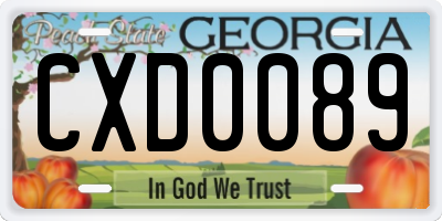 GA license plate CXD0089