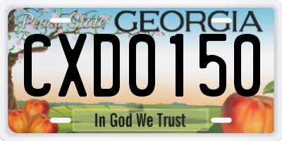 GA license plate CXD0150