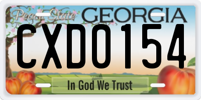 GA license plate CXD0154