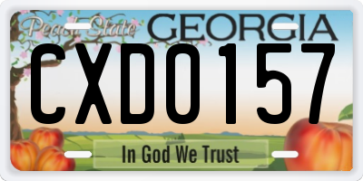 GA license plate CXD0157