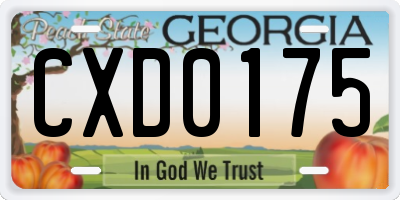 GA license plate CXD0175