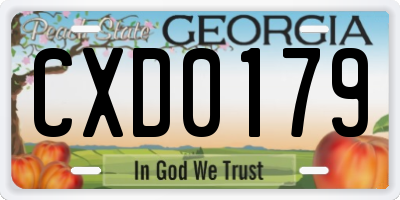 GA license plate CXD0179