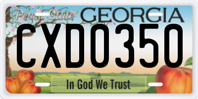GA license plate CXD0350