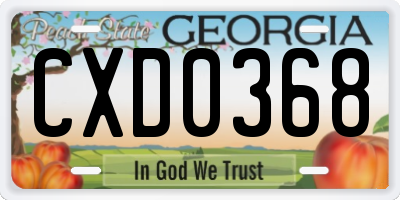 GA license plate CXD0368