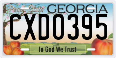 GA license plate CXD0395