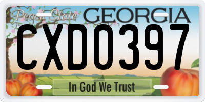 GA license plate CXD0397