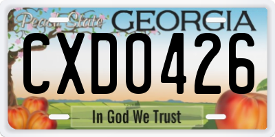 GA license plate CXD0426
