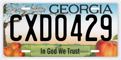GA license plate CXD0429