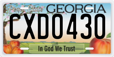 GA license plate CXD0430
