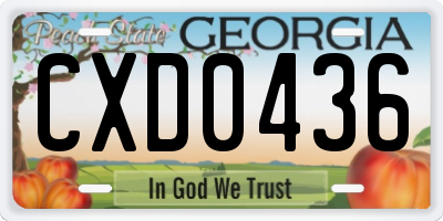 GA license plate CXD0436