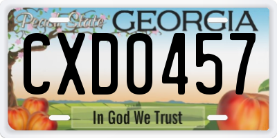 GA license plate CXD0457