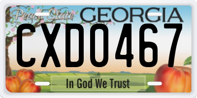 GA license plate CXD0467
