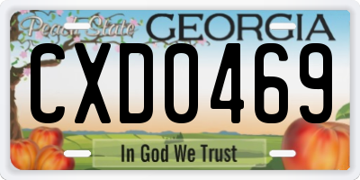 GA license plate CXD0469