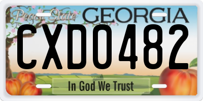GA license plate CXD0482