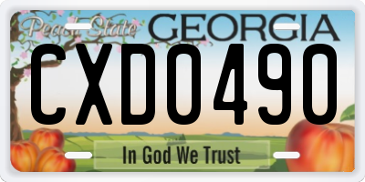 GA license plate CXD0490