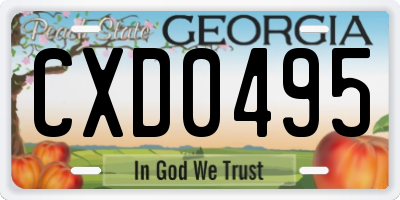 GA license plate CXD0495
