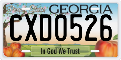 GA license plate CXD0526