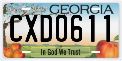 GA license plate CXD0611