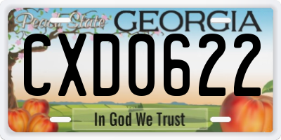 GA license plate CXD0622