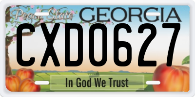 GA license plate CXD0627