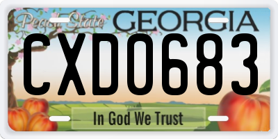 GA license plate CXD0683