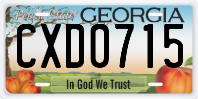 GA license plate CXD0715