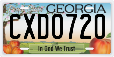 GA license plate CXD0720