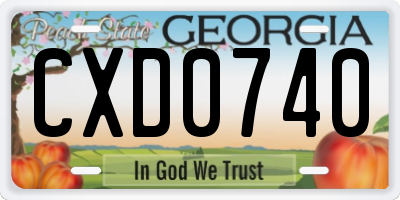 GA license plate CXD0740