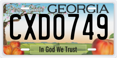 GA license plate CXD0749