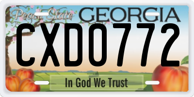 GA license plate CXD0772