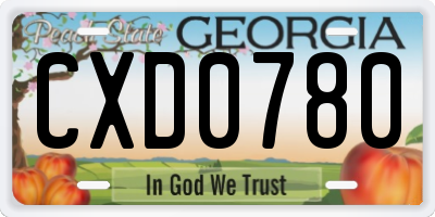 GA license plate CXD0780