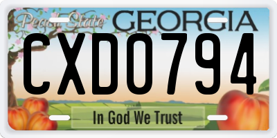GA license plate CXD0794