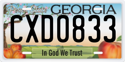 GA license plate CXD0833