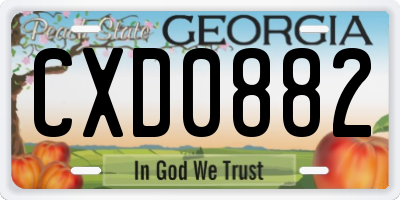 GA license plate CXD0882