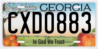 GA license plate CXD0883