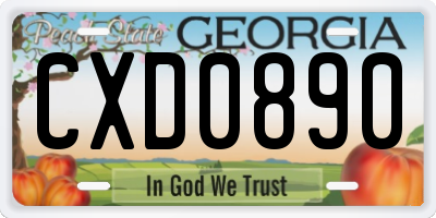 GA license plate CXD0890