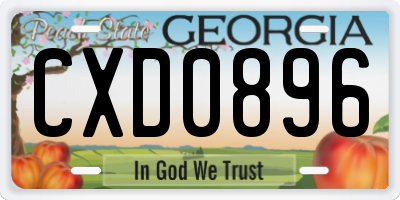 GA license plate CXD0896