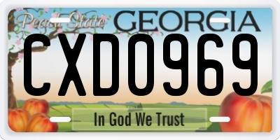 GA license plate CXD0969