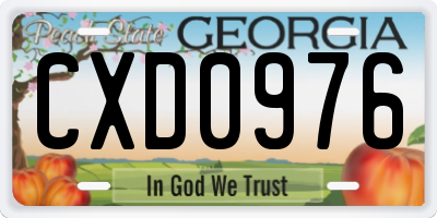 GA license plate CXD0976