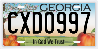 GA license plate CXD0997