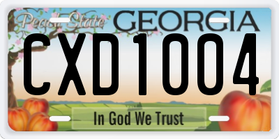 GA license plate CXD1004