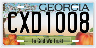 GA license plate CXD1008