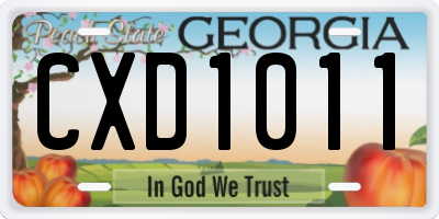 GA license plate CXD1011