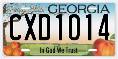 GA license plate CXD1014