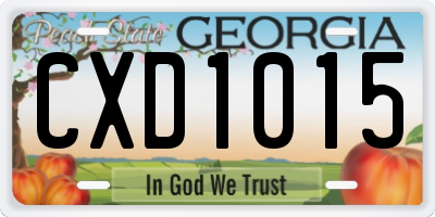 GA license plate CXD1015