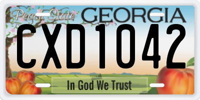 GA license plate CXD1042