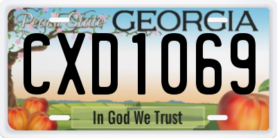 GA license plate CXD1069