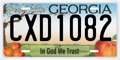 GA license plate CXD1082