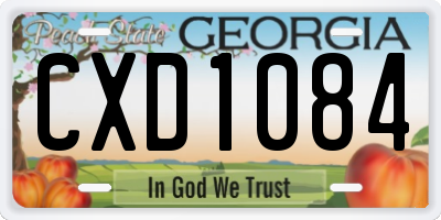 GA license plate CXD1084