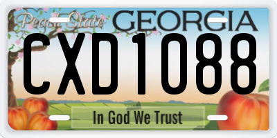 GA license plate CXD1088